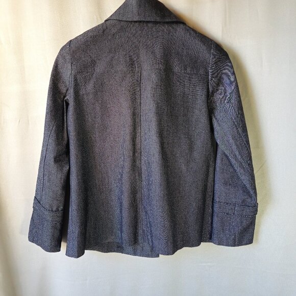 Sandro Sportswear Dark Chambray Jacket Blazer Double Breasted Size Large - Picture 4 of 8